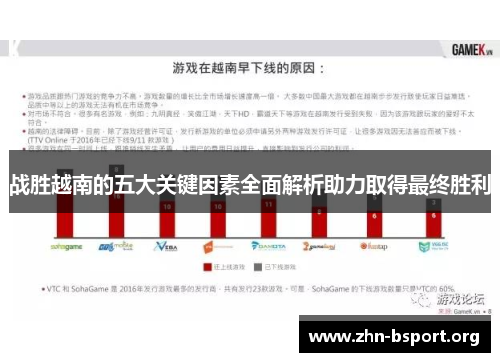 战胜越南的五大关键因素全面解析助力取得最终胜利